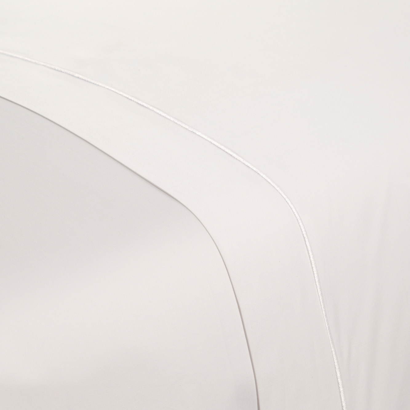 Monaco White Duvet Cover Close Up of Trim Flat